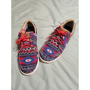 Twisted x 7.5 women's red aztec printed tie shoes
